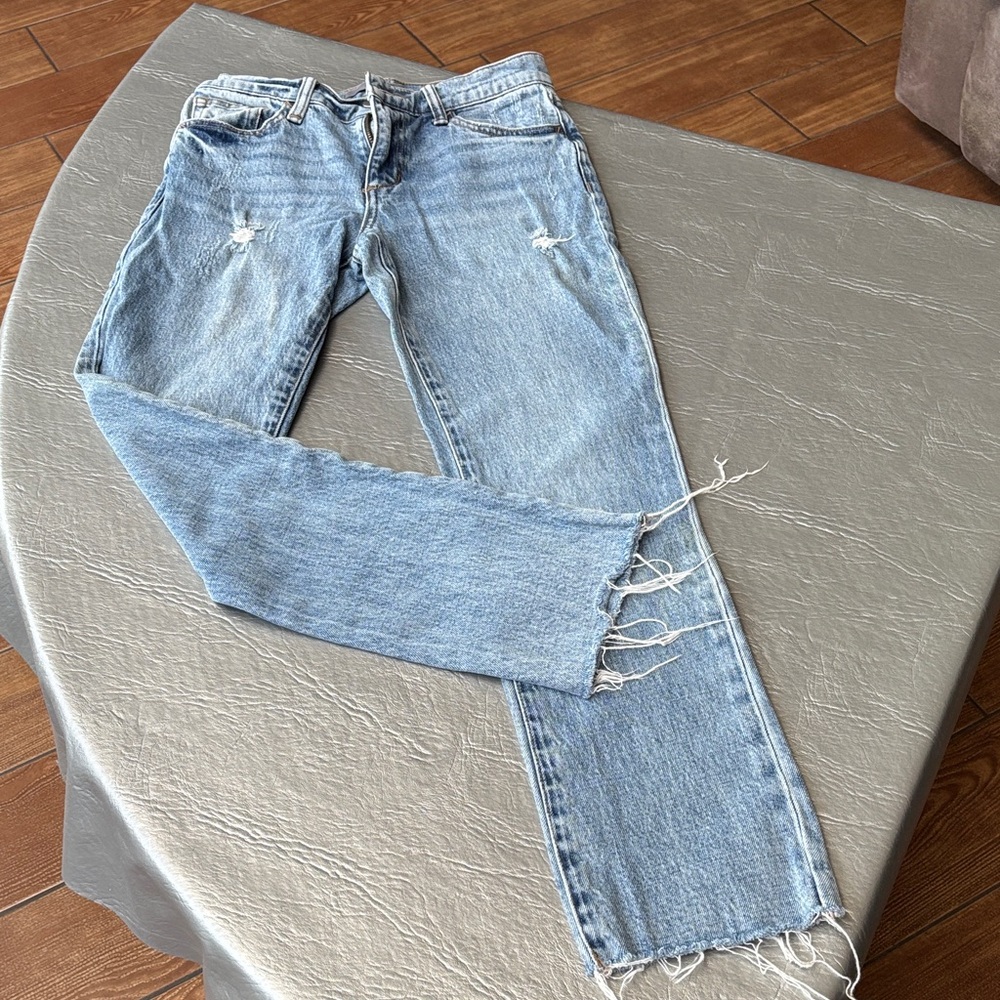 Joe's Jeans Light Blue Distressed Straight Leg Jeans